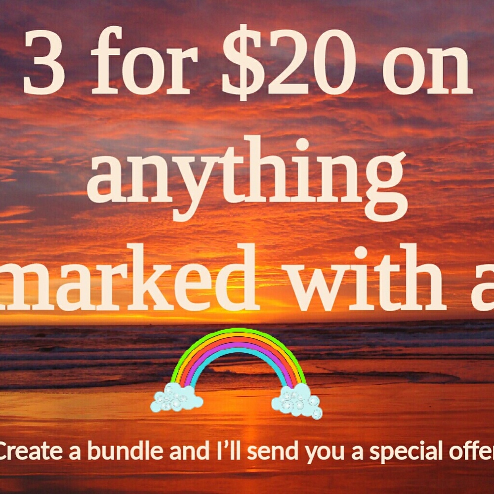 🌈3 for $20 on anything marked with a 🌈